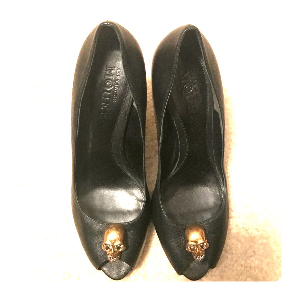 Alexander McQueen Crystal Skull Heels size 40